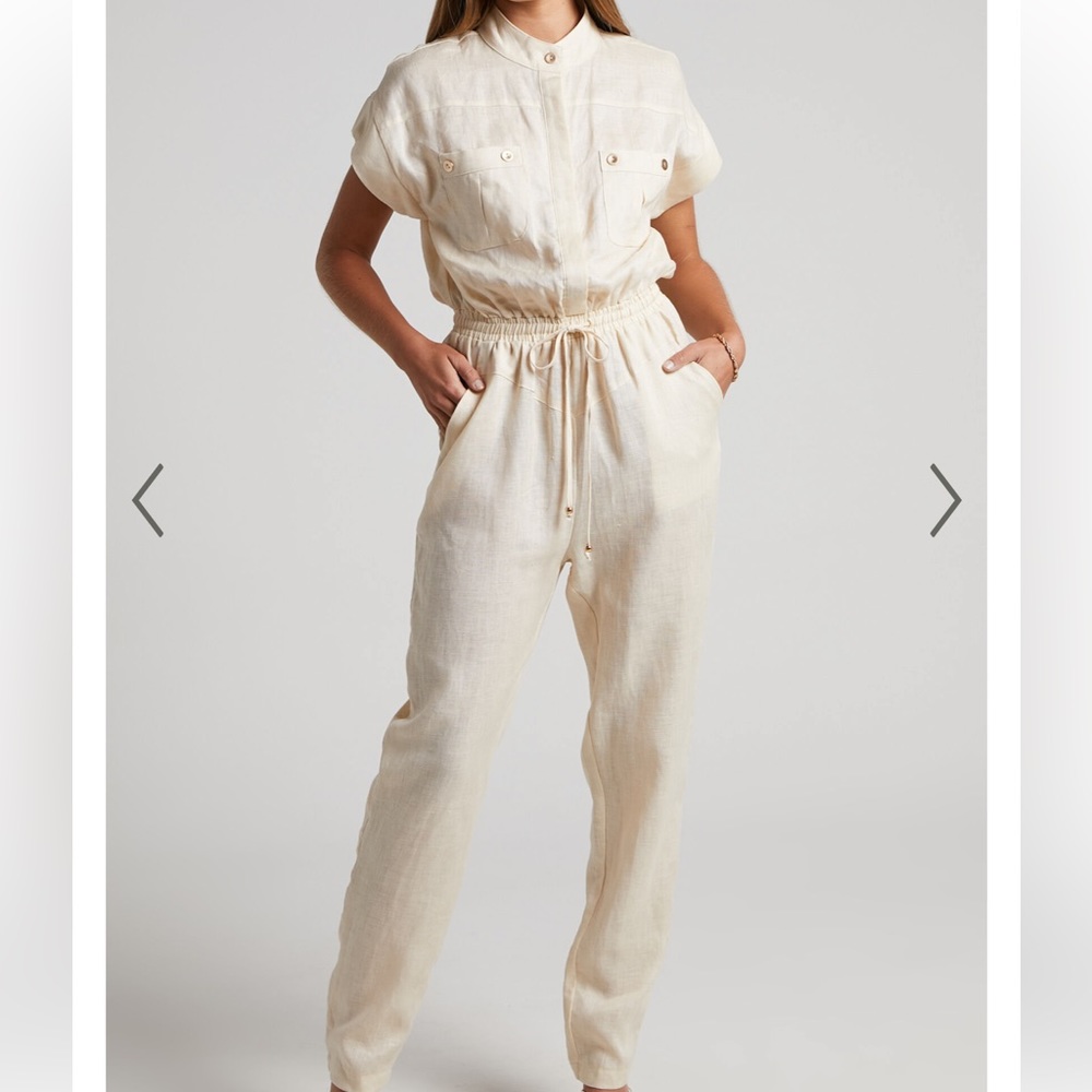 Amalie the Label Lucia Linen Cap Sleeve Jumpsuit